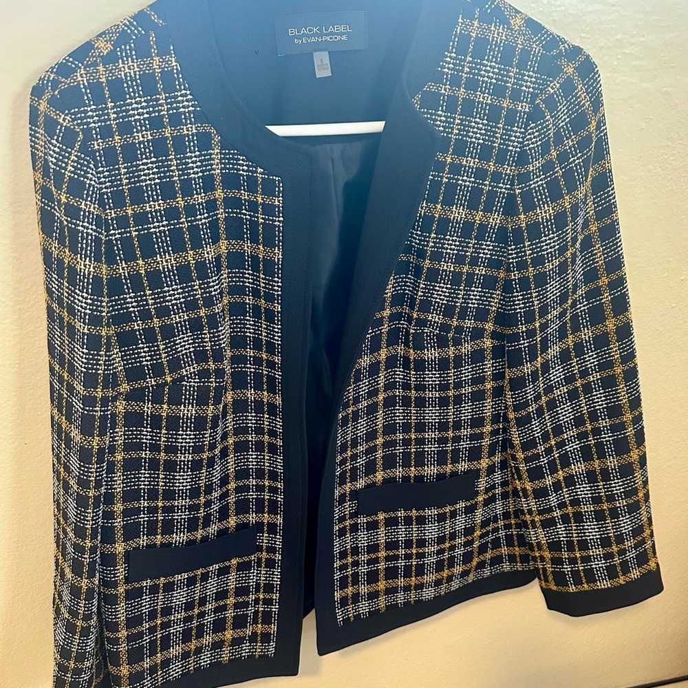 Black Label Women's Plaid Jacket - Black, White and Yellow